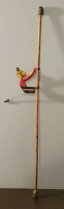 Vintage Folk Art Wooden Climbing Monkey on Pole Toy 18 3/4" Long - Picture 1 of 7