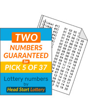 Head Start lottery numbers Pick 5/37 balls -2 Balls Guaranteed! Roadrunner Cash+