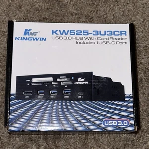 Kingwin 3XUSB3.0/1XUSB3.1 HUB 1XeSATA PORT, LECTEUR DE CARTE, KW525-3U3CR NEUF ! - Photo 1/4