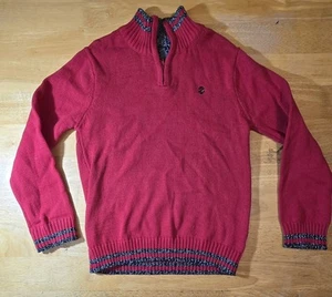 IZOD Boys Red Quarter Zip Sweater Kids Size Small - Picture 1 of 4