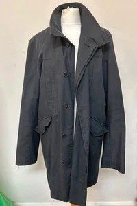 Impermeable Reiss negro cuello embudo de un solo pecho Reino Unido L para hombre muy querido - Imagen 1 de 7