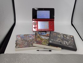 B4589 Nintendo 3DS console Metallic Red Japan w/pen game fx