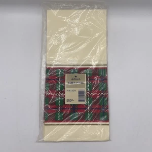 Vintage Punze Papier Tischdecke Weihnachten kariert 54 x 102 Rechteck Urlaub - Bild 1 von 3