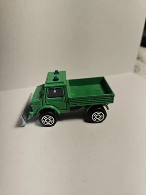 Arado plateado parabrisas Majorette No.259 Unimog verde azul luces tinte azul... Foto 1 de 4