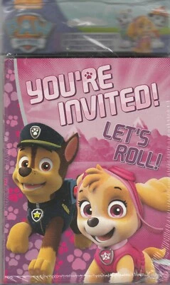Tarjeta de invitación y agradecimiento Paw Patrol Girl de Nickelodian (8 unidades) Foto 1 de 2