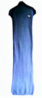 DSQUARED2 Maxi Diamantstrick schmales Kleid mit Kragen marineblau Lana...