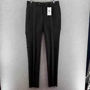 PT Torino Mens Pants Black 46 (31X36) Superslim Fit 100% Wool Dress Chino NWT - Picture 1 of 17