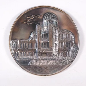 Vintage japanische Gedenkmedaille zu Ehren von Hiroshima Friedensdenkmal Japan - Bild 1 von 7
