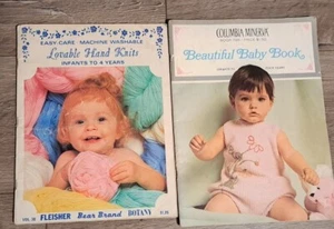 2 libros de bebé vintage para bebés - 4 años tejido ganchillo florisher Columbia Minerva - Imagen 1 de 1