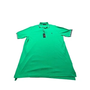 POLO RALPH LAUREN Mens XLT Tipped Collar Cuff Green Mesh Polo Shirt 711842621013 - Picture 1 of 12