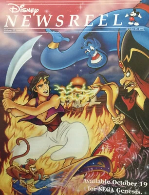 1993 “Aladdin” con videojuego para la Sega Genesis” Disney Newsreel Mag. Foto 1 de 2