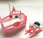 Dollhouse Miniature Baby Bed 1:12 Scale Trojans Kids Room Plastic Furniture