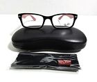 Rayban Prescription Eyeglasses Rb 5206 2479 Black On Red Print Frame 52-18-140Mm