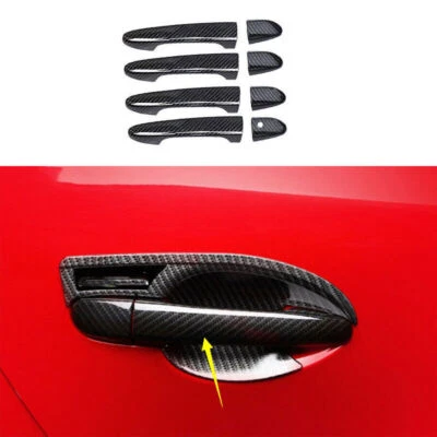 Ajuste para Mazda 3 Axela 2015-2018 ABS aspecto carbono manijas de puerta cubierta decoración moldura Foto 1 de 4