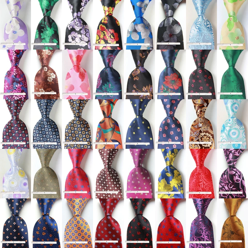 Nuevo Corbata Estilos Clásicos Floral JACQUARD TEJIDA 100% Seda Para Hombre Foto 1 de 1