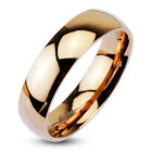 Traditional Stainless Steel Wedding Band Ring Rose Gold Plated 6mm Comfort Fit