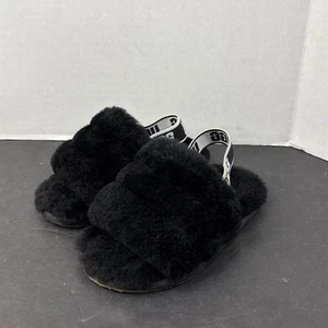 Sandalias informales sin cordones negras Ugg para niñas Fluff Yeah 1098579T talla 8C - Imagen 1 de 10