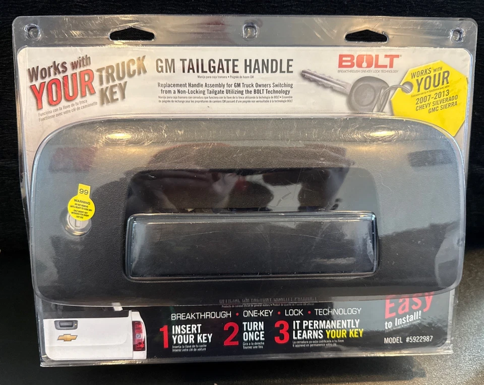 NUEVO Manija de puerta trasera con bloqueo de perno 5922987 gm camiones Chevy Silverado/Sierra 2007-2013 Foto 1 de 4