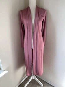Boohoo Women’s Open Front Kimono Top Duster Pink Size 8 Small Long - Picture 1 of 8