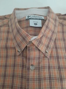 Columbia Sportswear Mens XL Button Down Long Sleeve Shirt Brown Orange Tan Plaid - Imagen 1 de 6