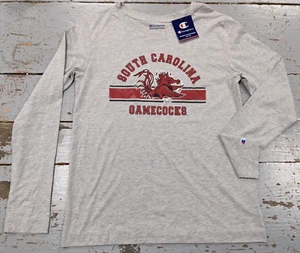 Women's CHAMPION South Carolina Gamecocks Gray L/S Licensed Tee, Medium - NWT - Picture 1 of 7