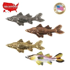 Pewter Premium Snook Robalo Fish Large Lapel Pin or Refrigerator Magnet, S027PR - Picture 1 of 9
