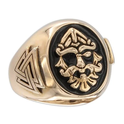 Odin Signet Ring - Valknun Ansuz Symbols Viking Norse God Rune Jewery - Image 1 of 4