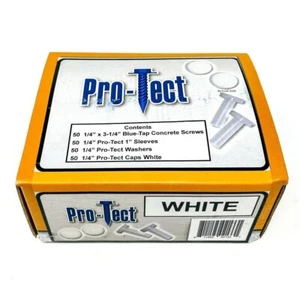 200 pcs Set Pro-Tect WHITE Blue-Tap Concrete Screws, Sleeves, Washers and Caps - Picture 1 of 10
