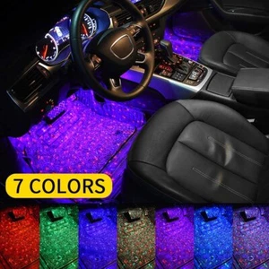 LED Car Interior Atmosphere Neon Lights Strip Music Control Floor Decor Light US - Imagen 1 de 12