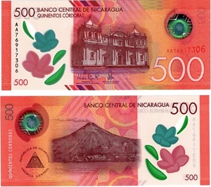 2021 Nicaragua 500 Córdobas Banknote Polymer UNC P217 - Imagen 1 de 1
