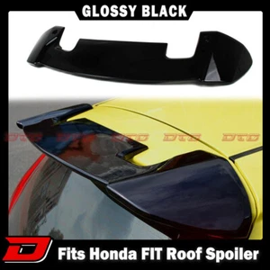 Fits HONDA 3rd JAZZ FIT Hatchback R Look Roof Trunk Spoiler Wing Glossy Black - Picture 1 of 7