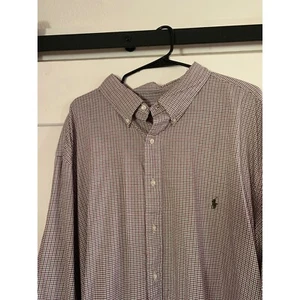 Ralph Lauren Herren 4XL Langarm Hemd rot grau kariert Pony Logo - Bild 1 von 10