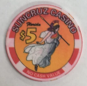 Sun Cruz Casino Florida $5 Poker Chip - Picture 1 of 3