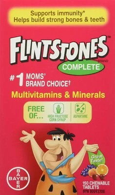Multivitamínico Masticable Hierro FLINTSTONES Plus para Niños, 150 Comprimidos Masticables Foto 1 de 2