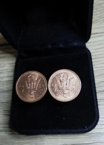Barbados - Coin Based Cufflinks - 1 Cent - Trident - Picture 1 of 3