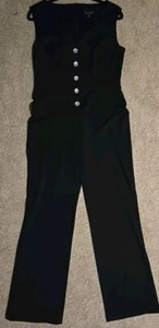 Connected Apparel Black Jumpsuit Size 6 - Picture 1 of 3