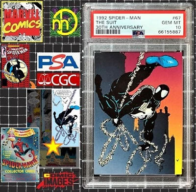1992 Marvel Comic Images Spider-Man 30th Anniversary #67 The Suit PSA 10 GEM MNT - Image 1 of 4