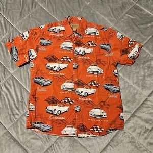 Clear Water Outfitters Corvette Camp Shirt Men's XL Classic Cars All Over Print - Picture 1 of 8