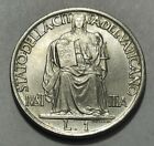 VATICAN - Pope Pius XII - One Lira - 1942 - Km-35 - Stainless Steel Coin