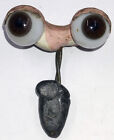Poupée vintage allemande antique soufflée à la main en verre rocker yeux marron environ 9 mm