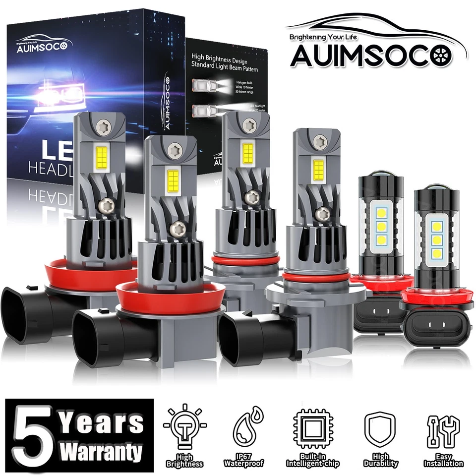 Faros LED luz antiniebla haz alto bajo para Honda Ridgeline 2017-2020 6500 k Foto 1 de 4