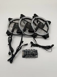 MSI 120mm PWM Addressable RGB LED Case Fan Black - BPTA-NTO1218D1 With RGB Hub - Afbeelding 1 van 4