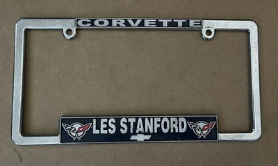 RARE Vintage 1970s Chevrolet Racing License Plate Tag Frame Chevy LES STANFORD - Image 1 of 4