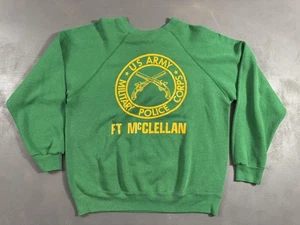 Vintage US Army Military Police Sweatshirt Herren Large Ft McClellan Made USA 80s - Bild 1 von 11