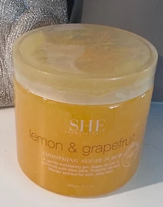 Om She Aromatherapy LEMON & GRAPEFRUIT Smoothing Sugar Scrub - Picture 1 of 3