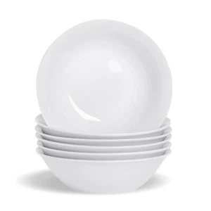 Soup Bowl Set Cereal Bowls White Porcelain Dinnerware 7" Catering Restaurant - Picture 1 of 4