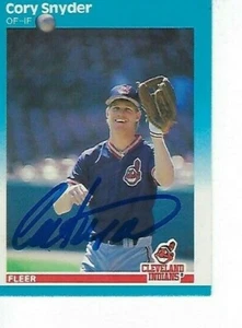 CORY SNYDER FIRMADO 1987 FLEER #260 - CLEVELAND INDIANSD - Imagen 1 de 1