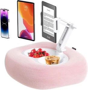 Tablet Pillow Stand for Kindle, Phone Lap Holder with Snack Bowl, Hands Free - Afbeelding 1 van 6