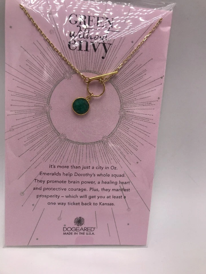 $62 Dogeared Antiguo Luna Levantamiento Jade Gema Oro Cadena Collar 16" l303 Foto 1 de 1