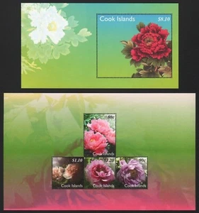 Cook-Inseln 2011 - Mi-Nr. Block 227-228 ** - MNH - Pfingstrosen / Peonies - Bild 1 von 1